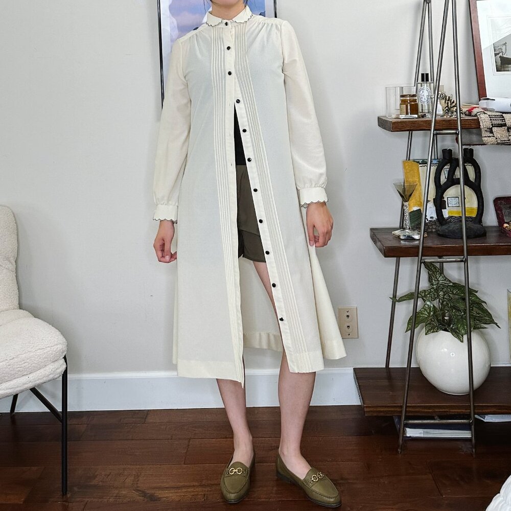 70's Scallop Collar Shirt Dress